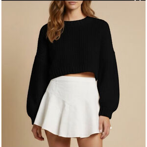 NWT Aerie Womens White Denim A-line Skirt Size Large